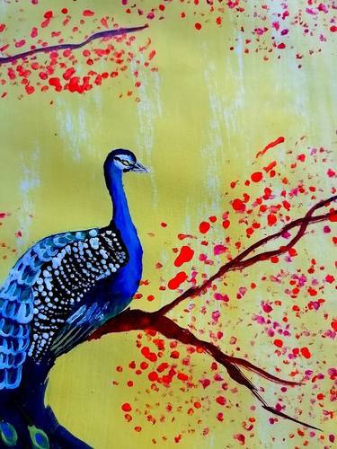 Peacock painting inspired by nature thumb