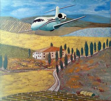 Print of Figurative Aeroplane Paintings by Roberto Lacentra