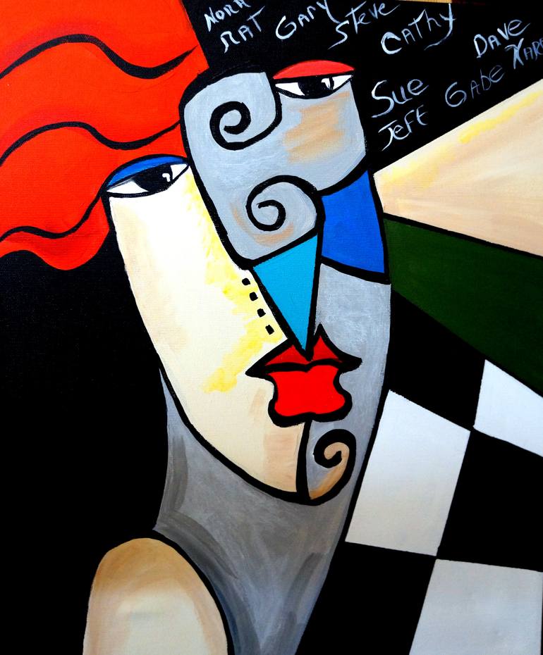 Original Art Deco Abstract Painting by Nora Shepley