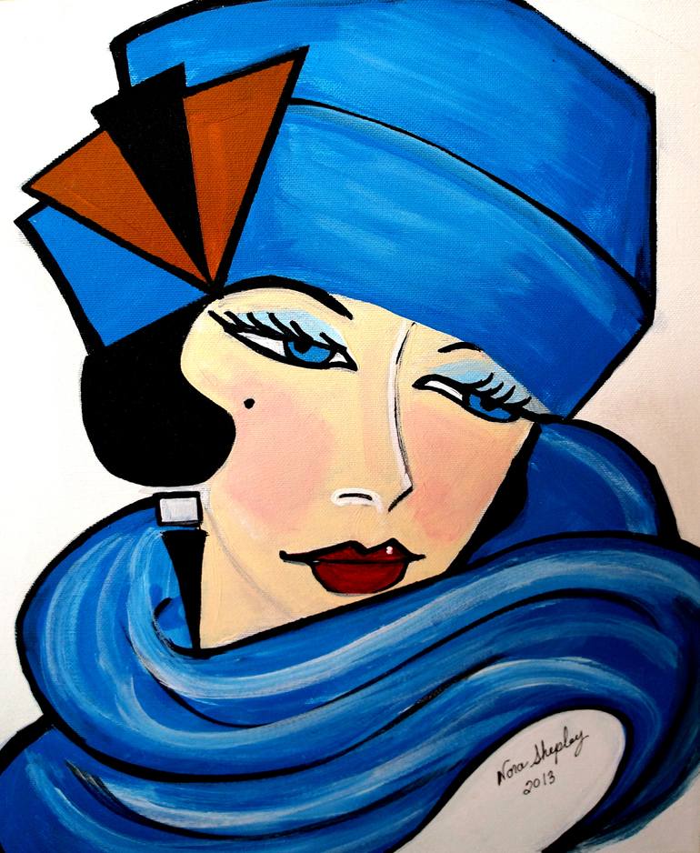 Original Art Deco Abstract Painting by Nora Shepley