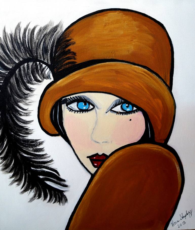 Original Art Deco Abstract Painting by Nora Shepley