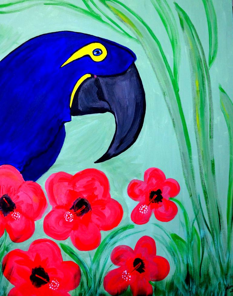Original Abstract Expressionism Animal Painting by Nora Shepley