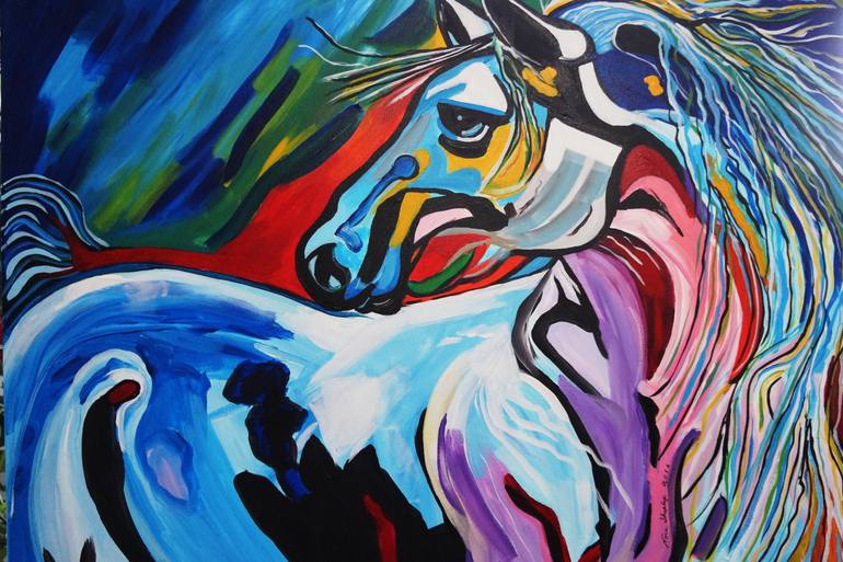 Original Abstract Expressionism Animal Painting by Nora Shepley