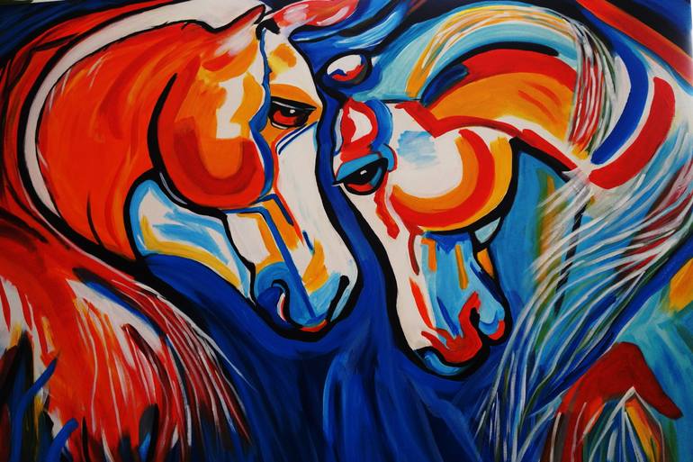 Original Abstract Expressionism Animal Painting by Nora Shepley