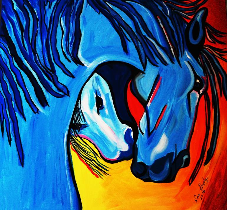 Original Abstract Expressionism Animal Painting by Nora Shepley
