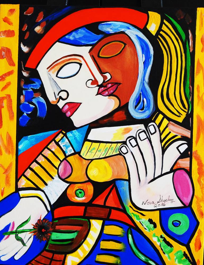 Original Pop Art Dogs Painting by Nora Shepley