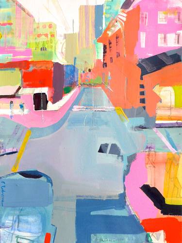 Print of Abstract Cities Paintings by Janet Pedersen