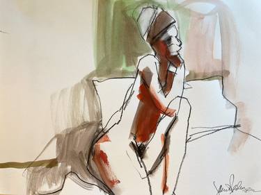 Original Expressionism Nude Drawings by Janet Pedersen