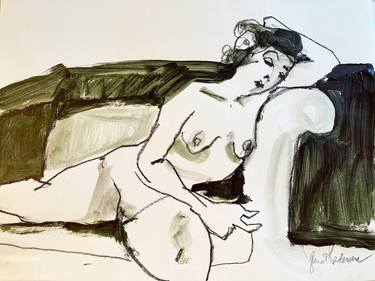 Original Expressionism Nude Drawings by Janet Pedersen