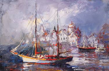 Original Fine Art Yacht Paintings by Olexandr Zaprudskyi
