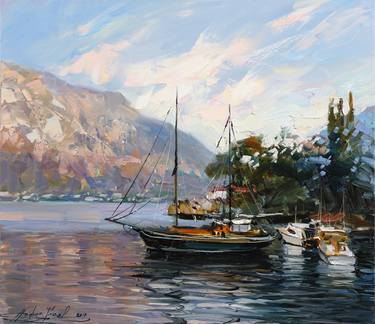 Original Impressionism Yacht Paintings by Olexandr Zaprudskyi