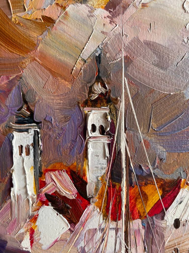 Original Impressionism Cities Painting by Ukraine Kiev Art Gallery Gnome Guests