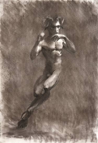 Original Figurative Classical mythology Drawings by David Knight