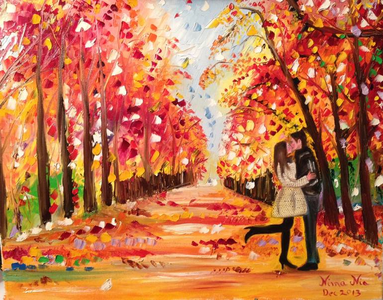 Love in Autumn Art Print