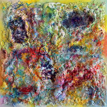 Original Abstract Expressionism Abstract Mixed Media by Jeanette Lafontine
