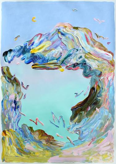 Saatchi Art Artist Jeanette Lafontine; Paintings, “THE MOON AND THE OCEAN” #art