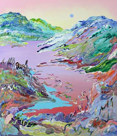 Original Abstract Landscape Painting by Jeanette Lafontine