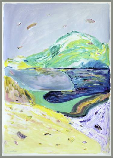 Saatchi Art Artist Jeanette Lafontine; Painting, “MOUNTAIN BY THE SEA” #art