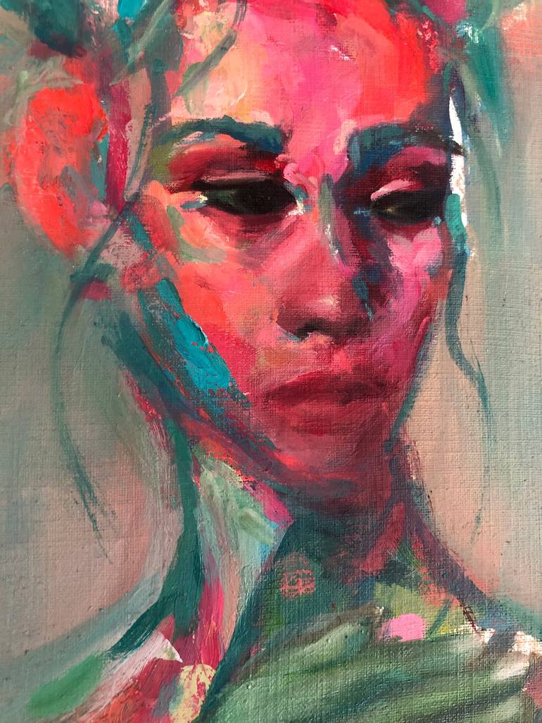 Original Abstract Expressionism Portrait Painting by Sarah Hill