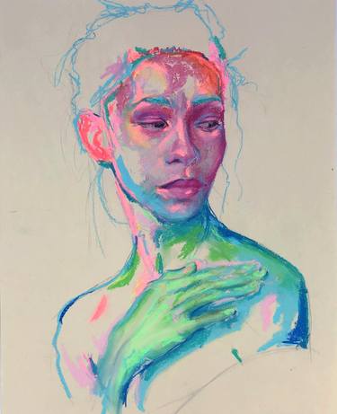 Original Abstract Expressionism Portrait Drawings by Sarah Hill