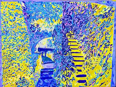 Original Expressionism Garden Paintings by Tjaša Iris