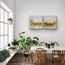 Title: Love #1 and #2
Size: 60 x 120 cm | 23.6 x 47.2 in - Diptych
Sides: painted white with light traces of the painting process
Frame: unframed
Signature: front & back, also with signed Certificate of Authenticity
Year made: 2019
Medium: Paper collage, acrylic, ink and pastel on canvas
Varnish: satin finish with UV protection