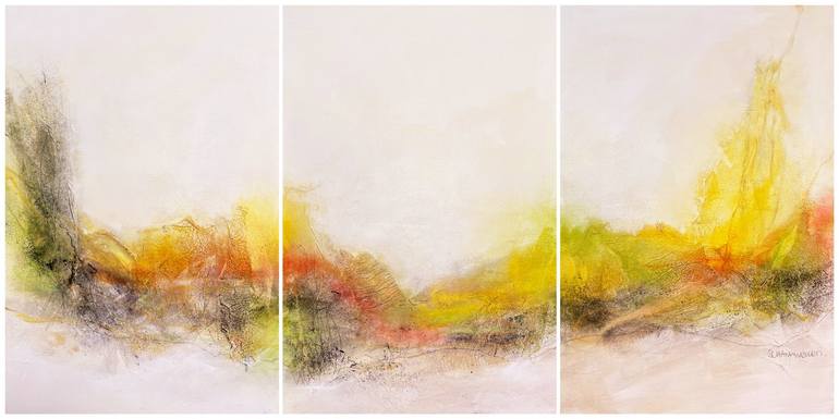 Original Abstract Painting by Kirsten Schankweiler | Abstract Art on Canvas | Sunrise (set of 3)