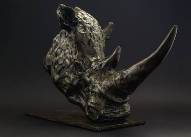 'The White Rhino' Bronze Sculpture 4/12 Limited Edition thumb