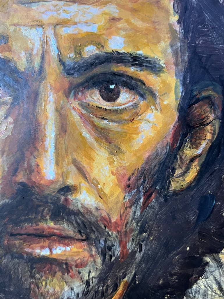 Original Abstract Expressionism Religion Painting by David Rabie