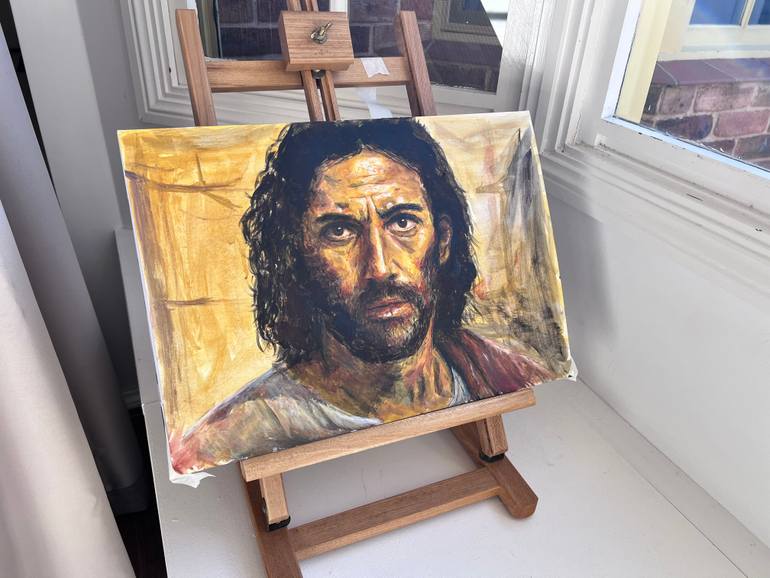 Original Abstract Expressionism Religion Painting by David Rabie