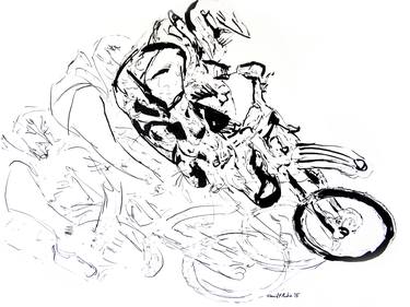 Print of Abstract Expressionism Bike Drawings by David Rabie