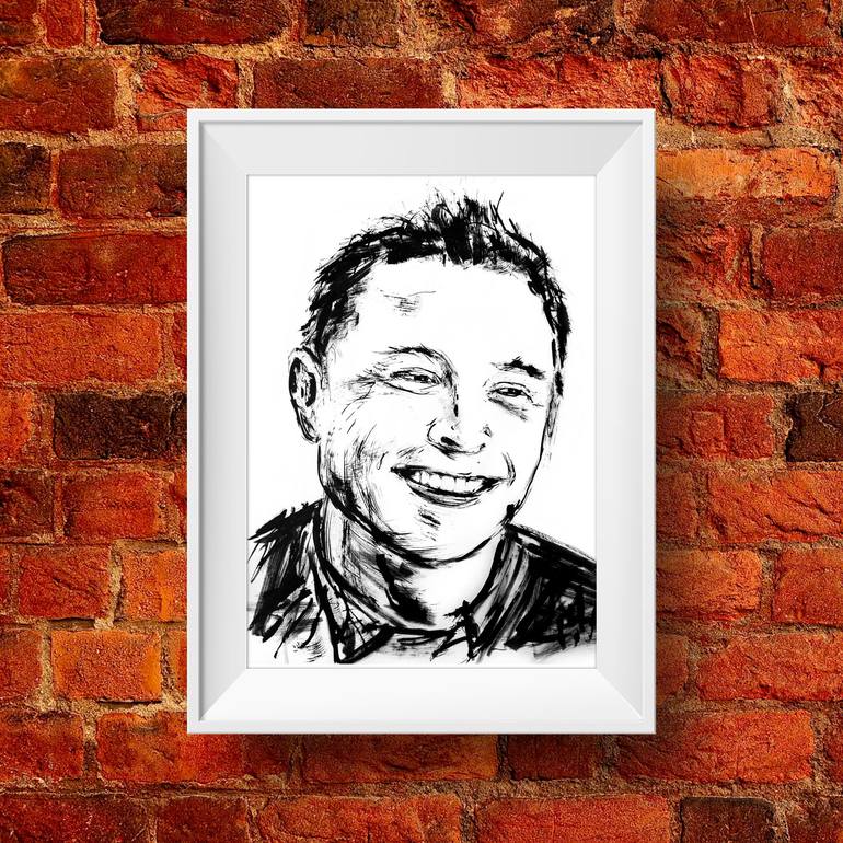 Original Abstract Expressionism Pop Culture/Celebrity Drawing by David Rabie