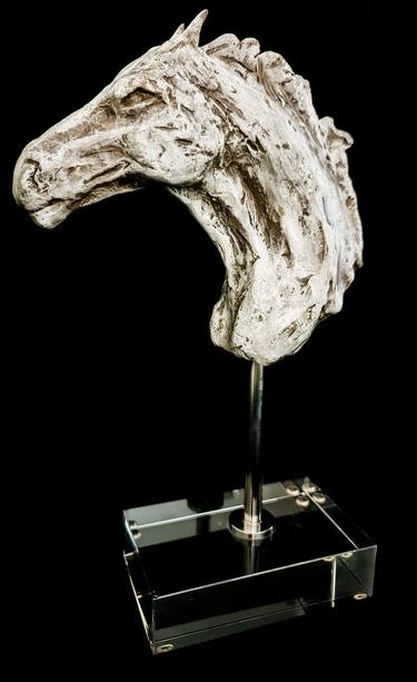 Whispers of Equine Majesty: Limited Edition White Bronze Bust thumb