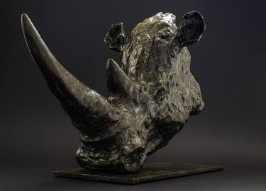 'The White Rhino' Bronze Sculpture thumb