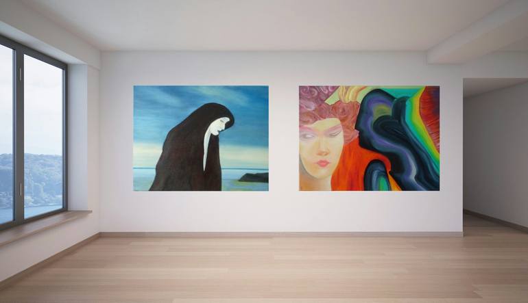 Original Expressionism Women Painting by Laurence Friedlander