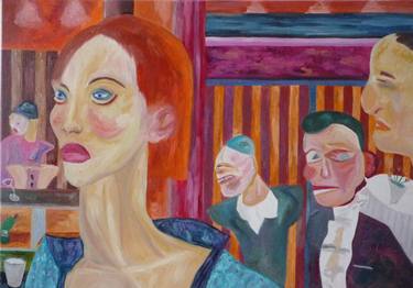 Original Surrealism People Painting by Laurence Friedlander