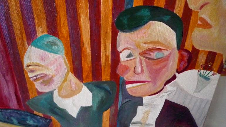 Original Surrealism People Painting by Laurence Friedlander