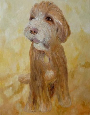 Original Impressionism Dogs Painting by Laurence Friedlander