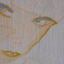 sanded gesso under sienna & cerulean