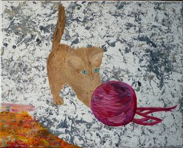 Original Expressionism Cats Paintings by Laurence Friedlander