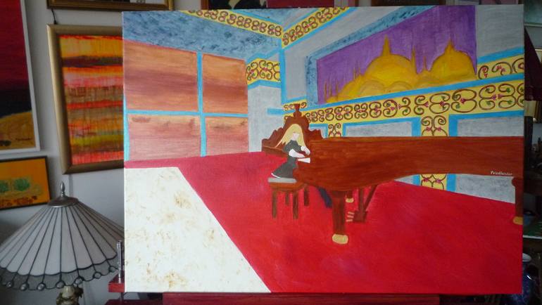 Original Expressionism People Painting by Laurence Friedlander