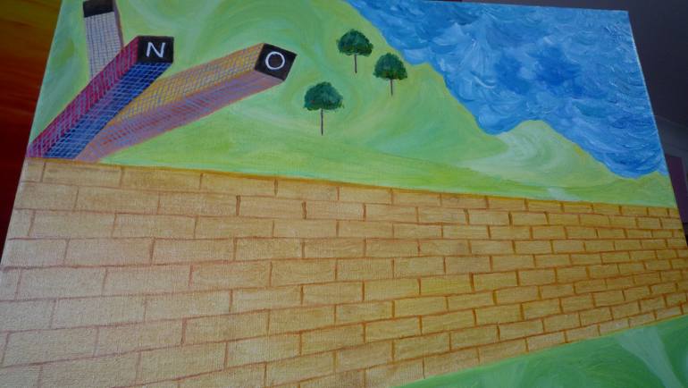 Original Expressionism People Painting by Laurence Friedlander