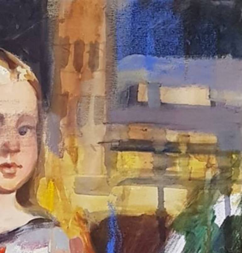 Original Abstract Expressionism People Painting by Olga Lomax