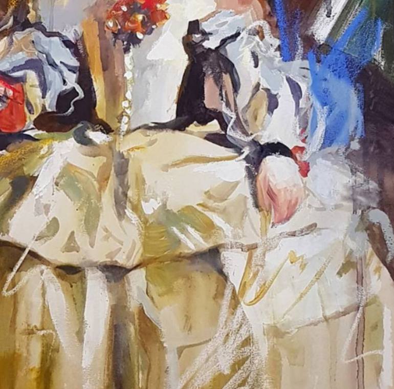 Original Abstract Expressionism People Painting by Olga Lomax