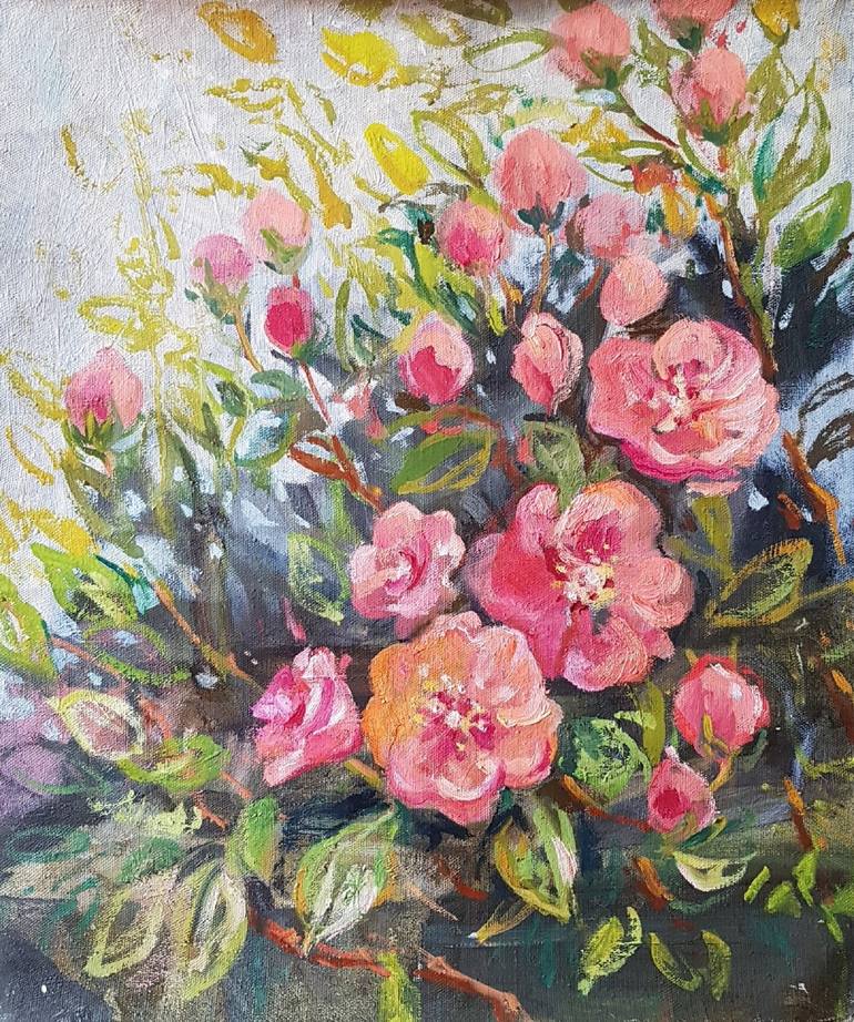 Print of Impressionism Floral Paintings by Olga Lomax