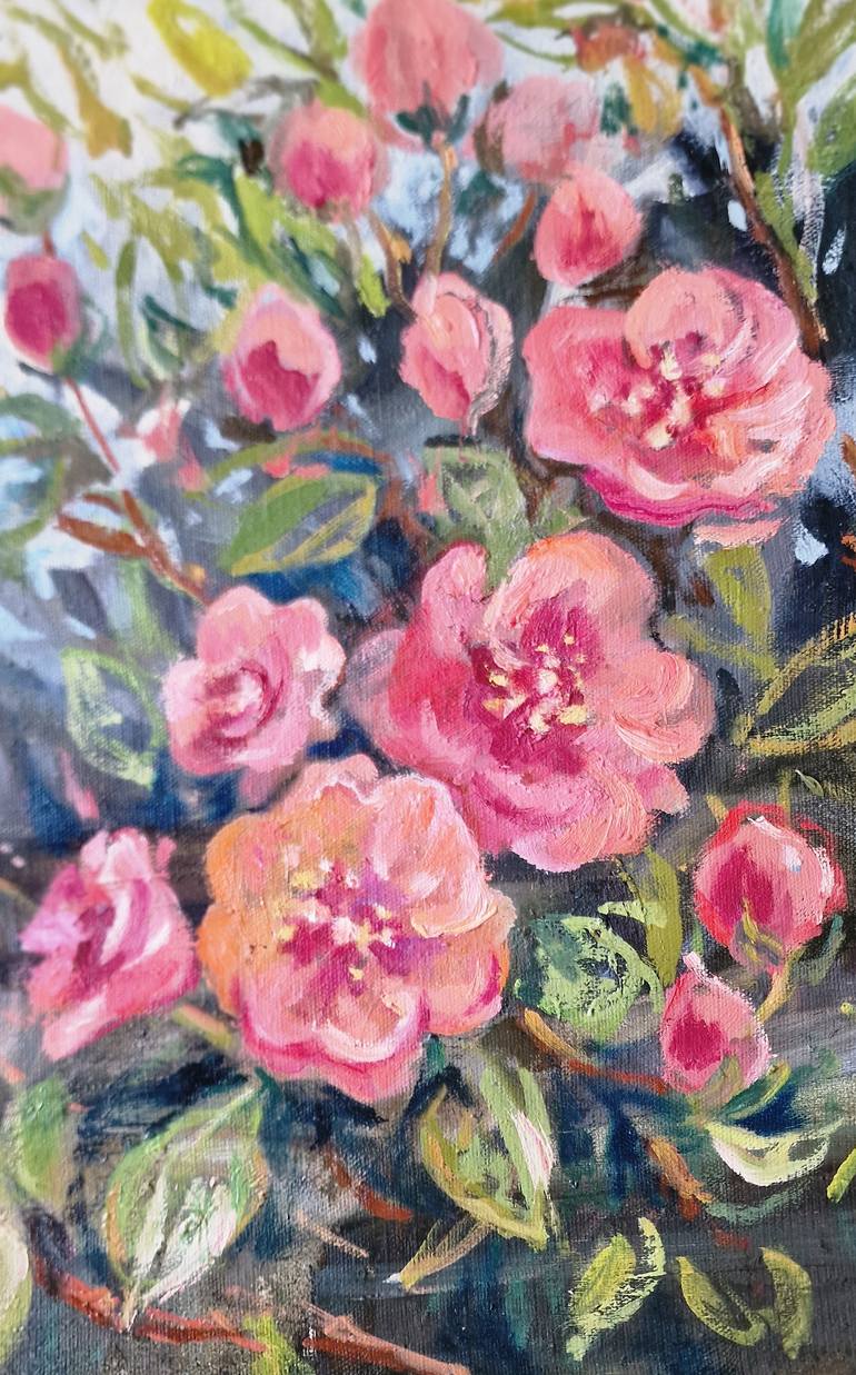 Original Impressionism Floral Painting by Olga Lomax