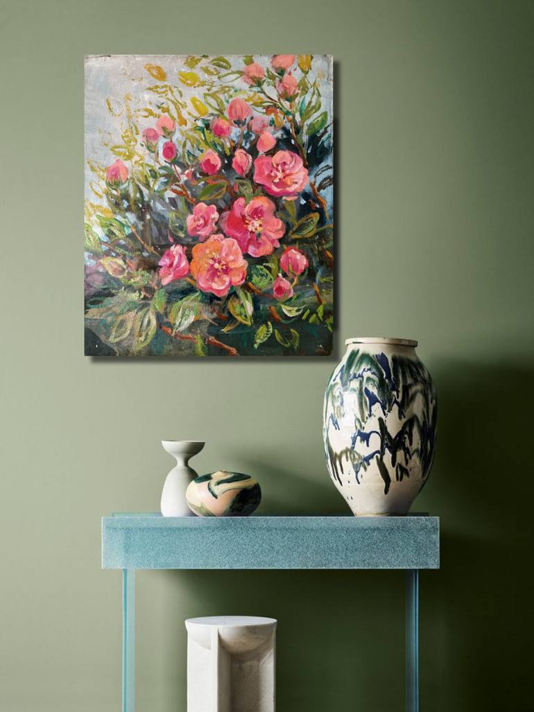 Original Impressionism Floral Painting by Olga Lomax
