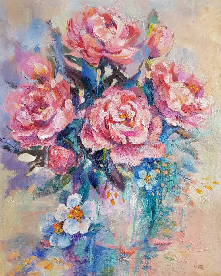 Print of Contemporary Floral Paintings by Olga Lomax