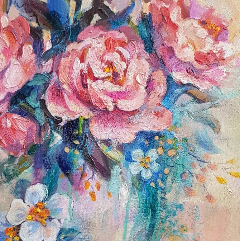 Original Contemporary Floral Painting by Olga Lomax