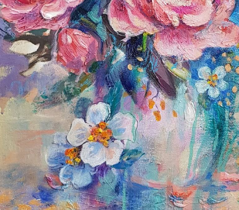 Original Contemporary Floral Painting by Olga Lomax